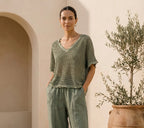 Italian Linen Open Weave Top
