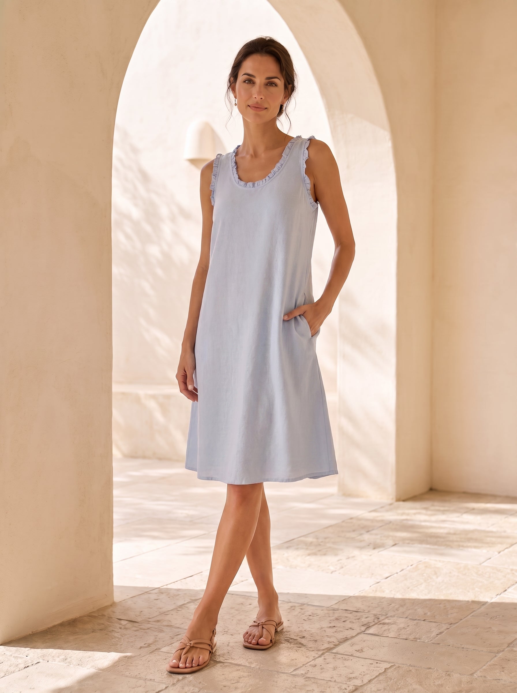 Alicia Linen Swing Dress