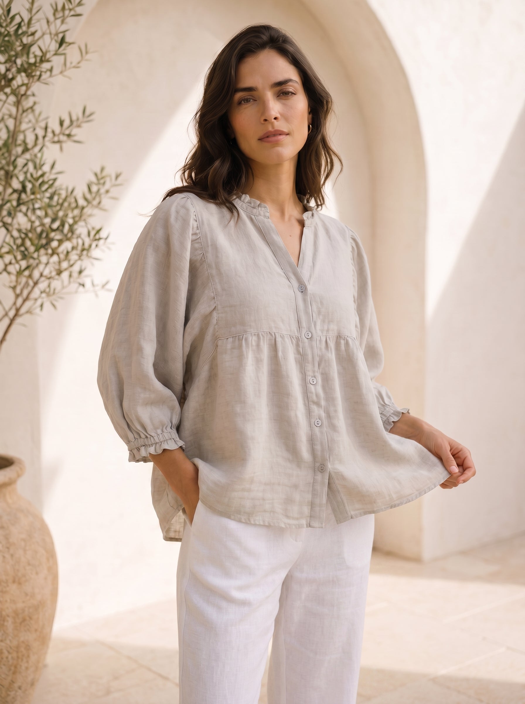 Arabella Italian Linen Gauze Shirt