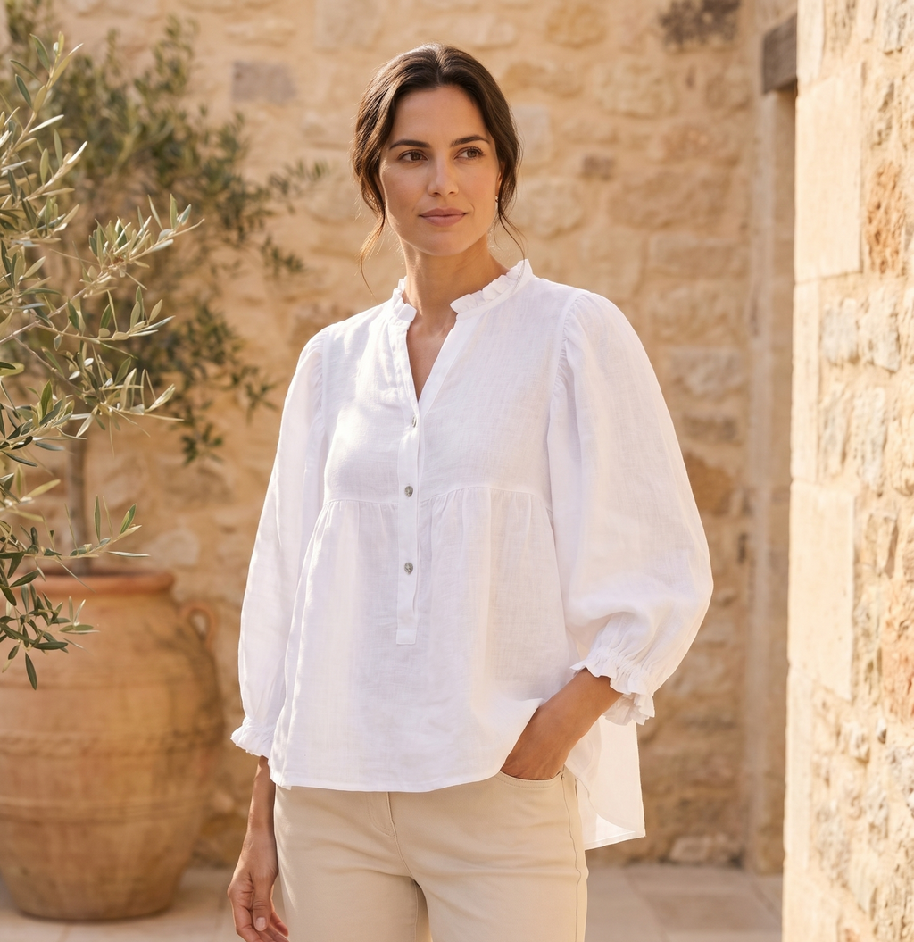 Arabella Italian Linen Gauze Shirt