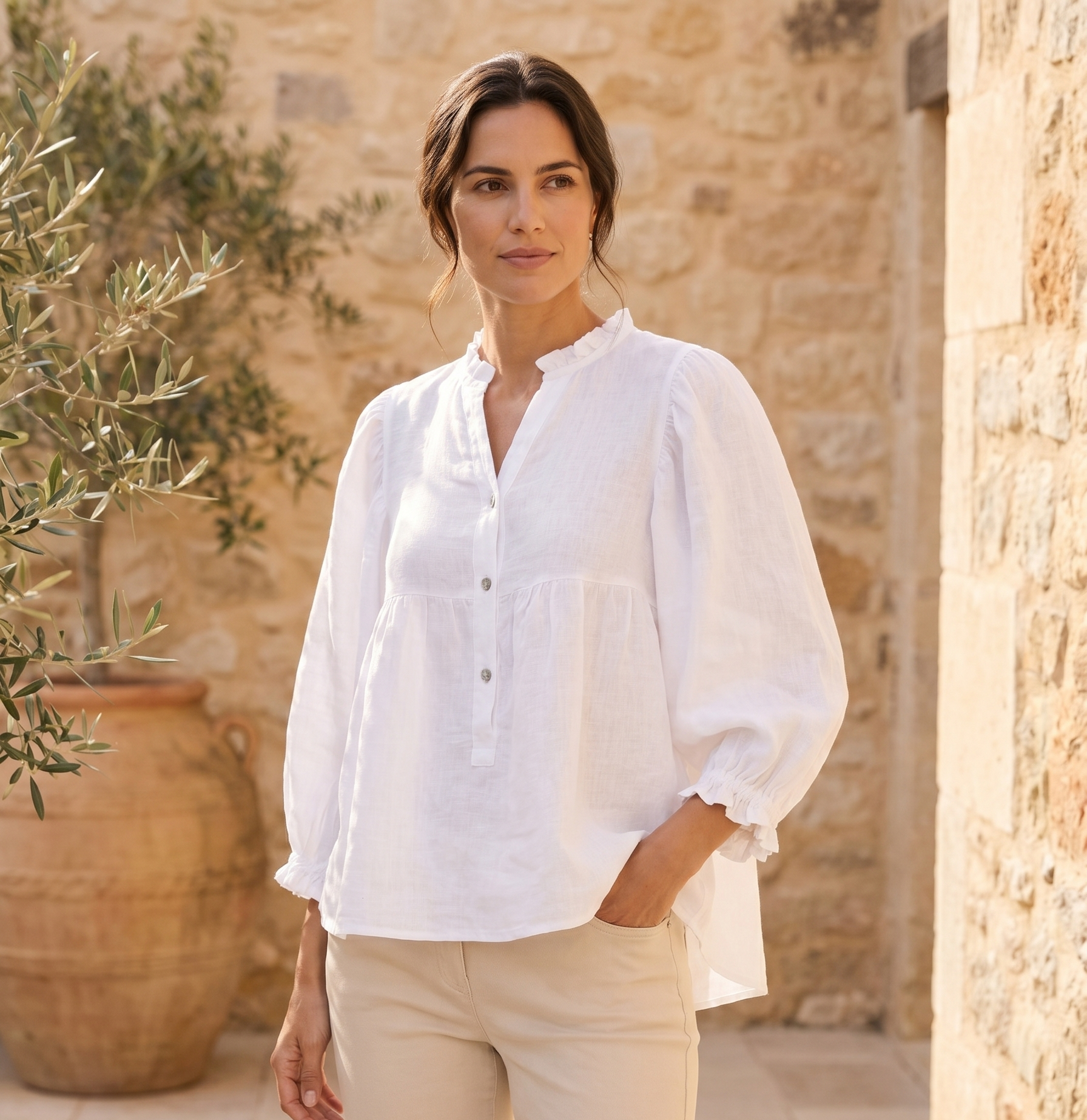 Arabella Italian Linen Gauze Shirt