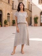 Chelsea Linen Cotton Open Weave Top