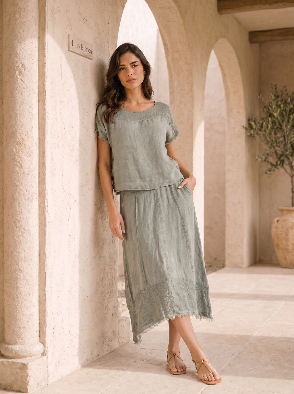 Chelsea Linen Cotton Open Weave Top