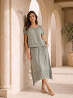 Chelsea Linen Cotton Open Weave Top