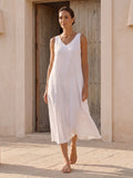 Lucia Italian linen dress - women's linen midi dress