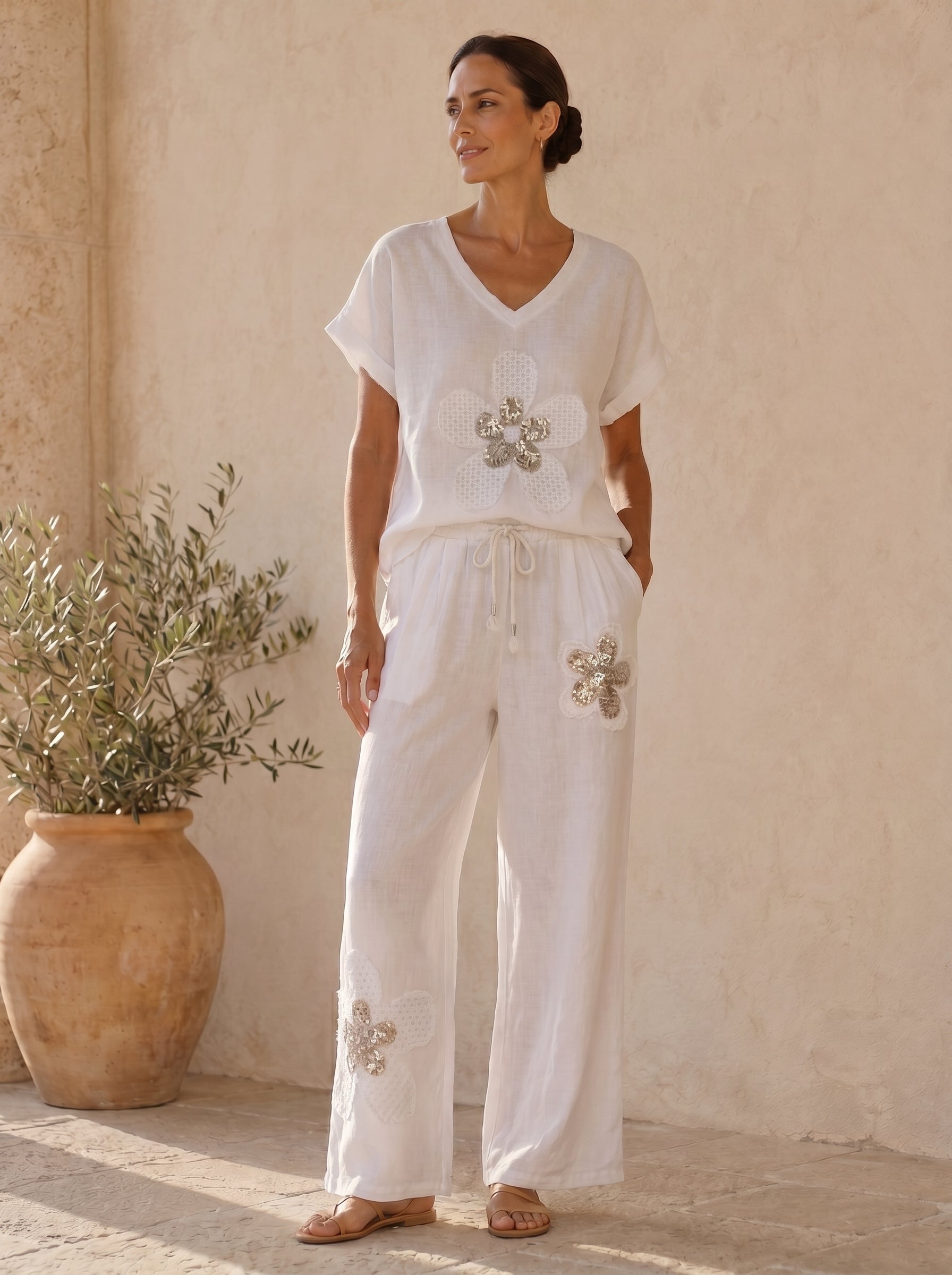 Daisy Italian Linen Top